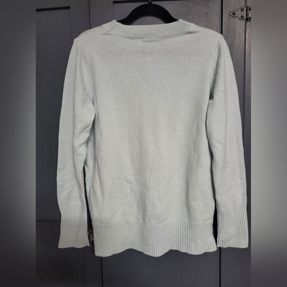 GAP - Women's Ocean Teal Crew Neck Merino Wool Blend Tunic Sweater - Size M - Picture 4 of 6